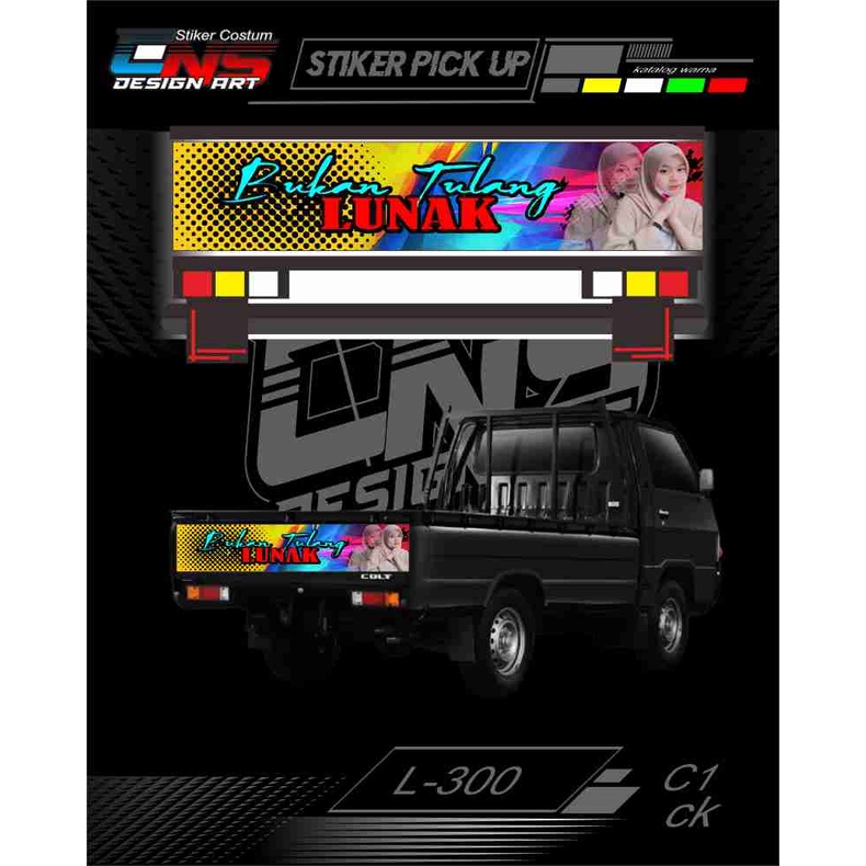 Stiker pintu belakang L-300/carry new/carry ts 120cc/grandmax Bahan nyala Stiker decal Pintu belakan