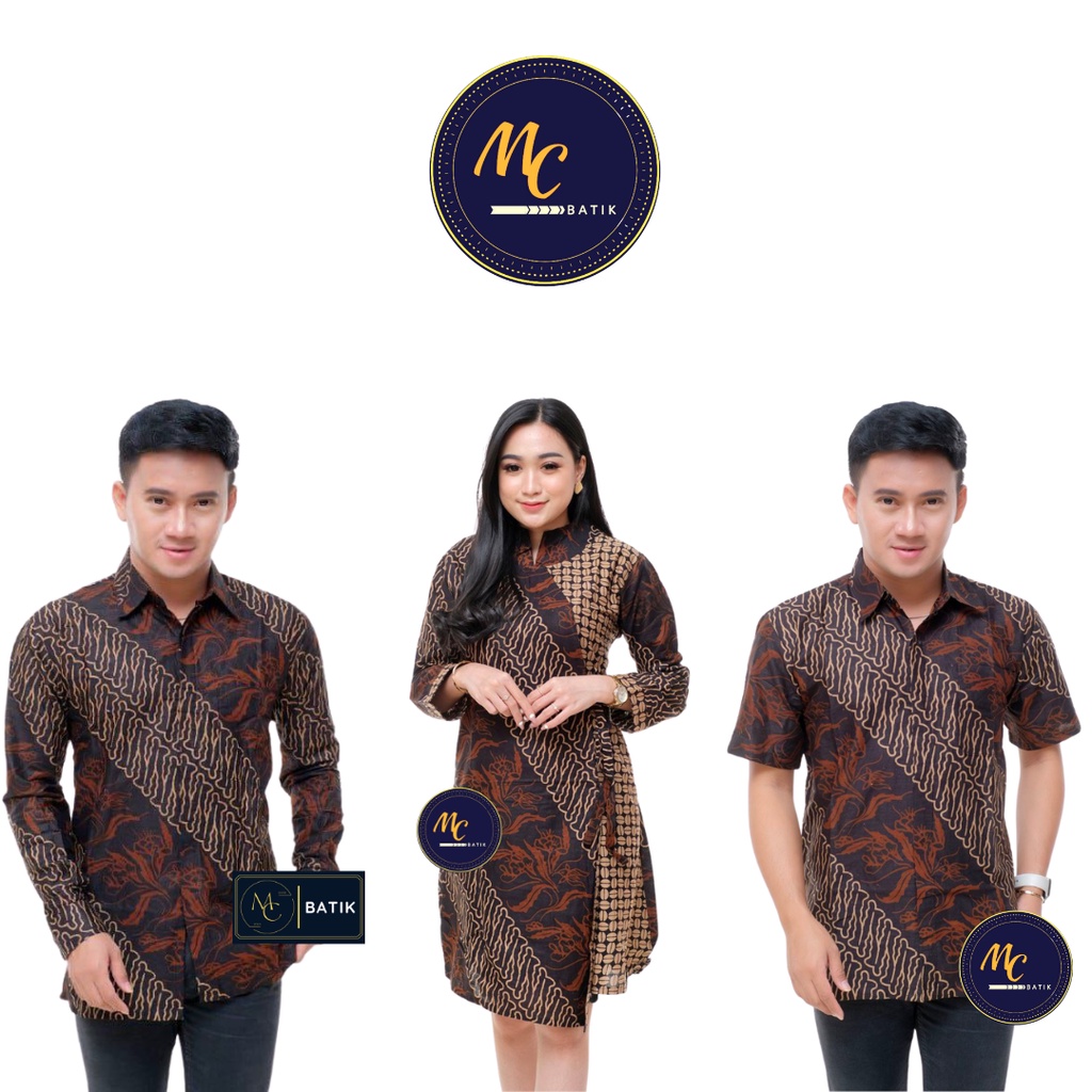 MC Batik - Baju Batik Couple Batik Couple Tunik Kimono Coklatan M L XL XXL Jumbo