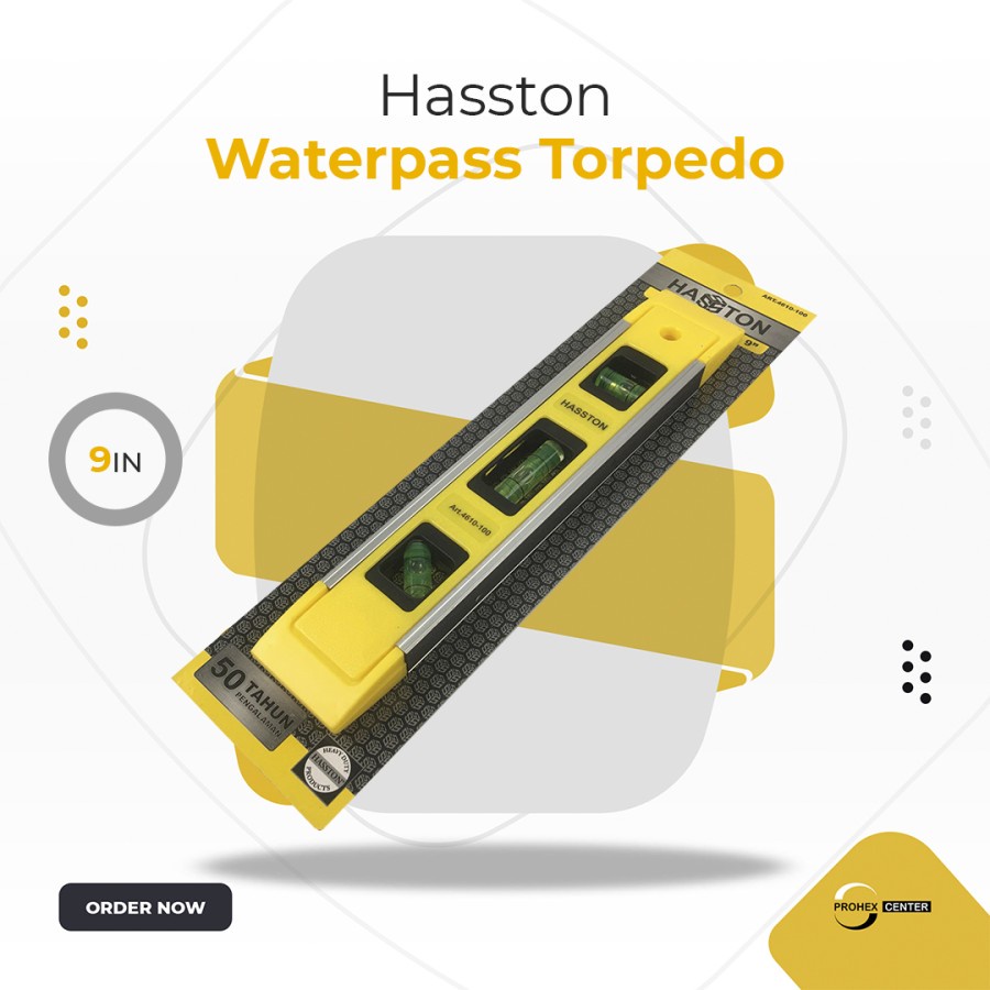 Hasston Waterpas Mini Magnet Torpedo Level 9 inch 23 cm Prohex Termurah Berkualitas