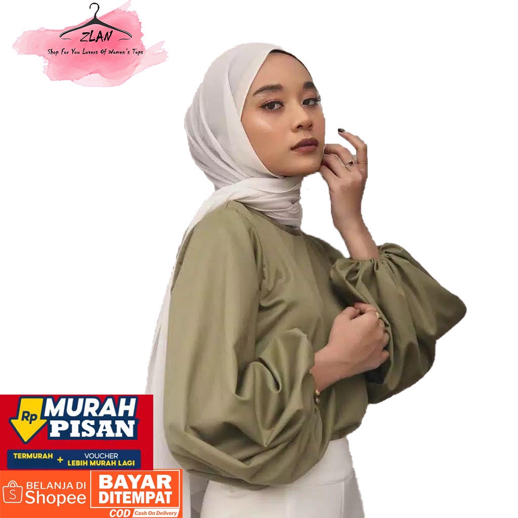 Baju Tangan Balon Luna Blouse Syakila