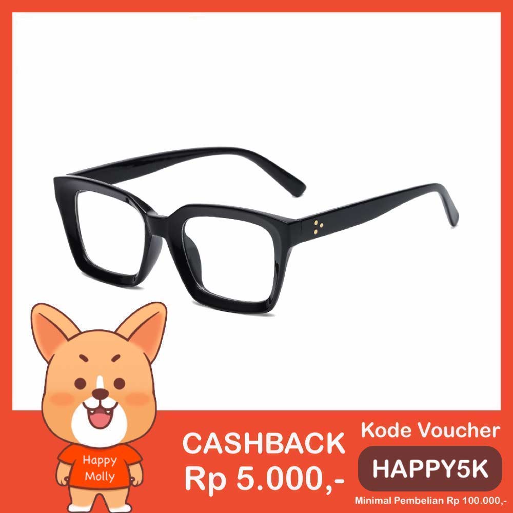 Kacamata UV400 [ Hitam ] Anti Radiasi - Sunglasses Pria &amp; Wanita Korea - HM8104