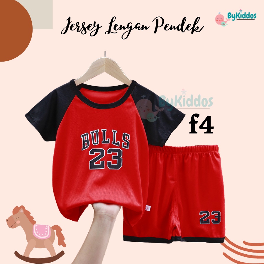 ByKiddos - Jersey Premiun Anak Lengan pendek / Baju Basket Anak / Baju Olahraga Anak / Setelan Olahraga Anak Part 1