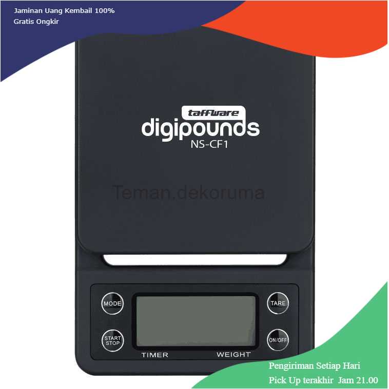 TD-AI02 Taffware Digipounds Timbangan Dapur 3kg 0.1g dengan Timer - NS-CF1