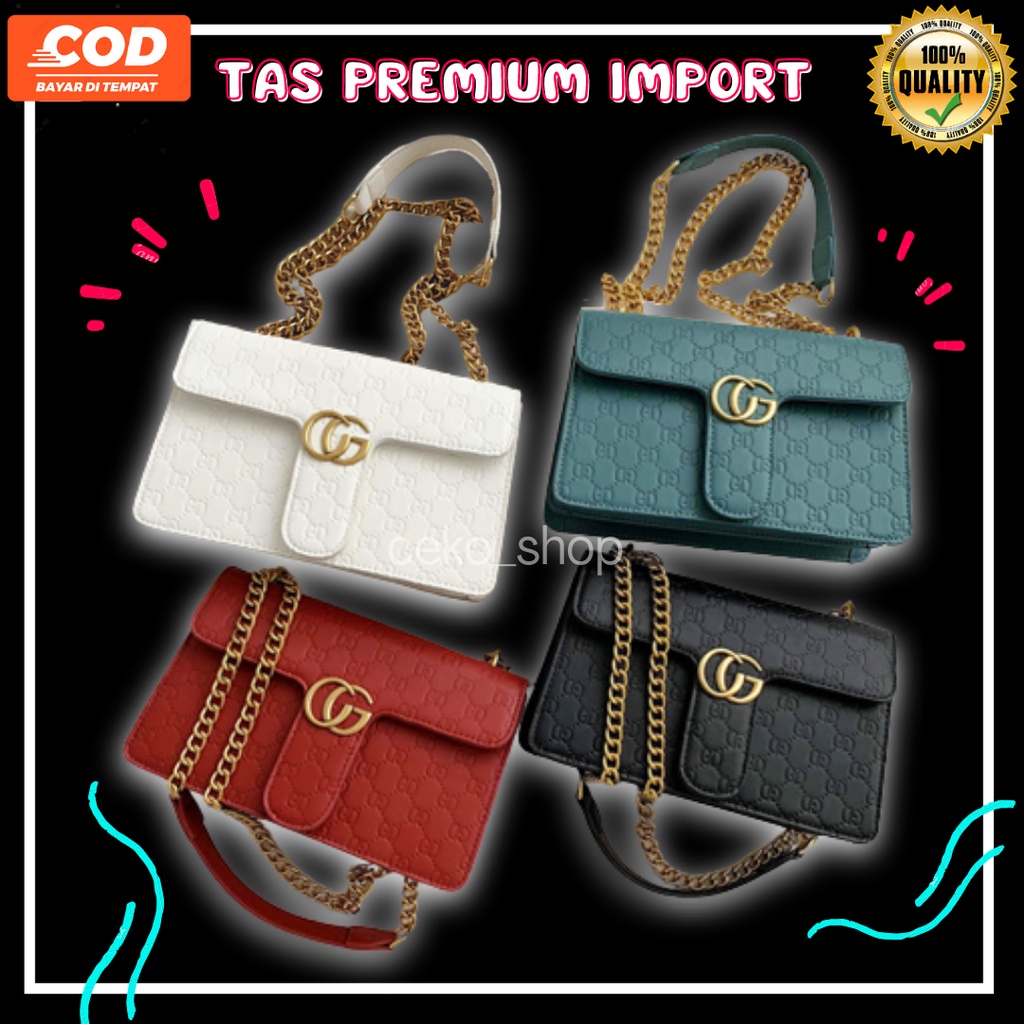 Tas Slempang Wanita Import Kulit Asli Wanita Tas Rantai Import Tas Rantai Selempang Wanita