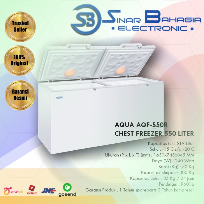 AQUA AQF-550R CHEST FREEZER 550 LITER (NEW)