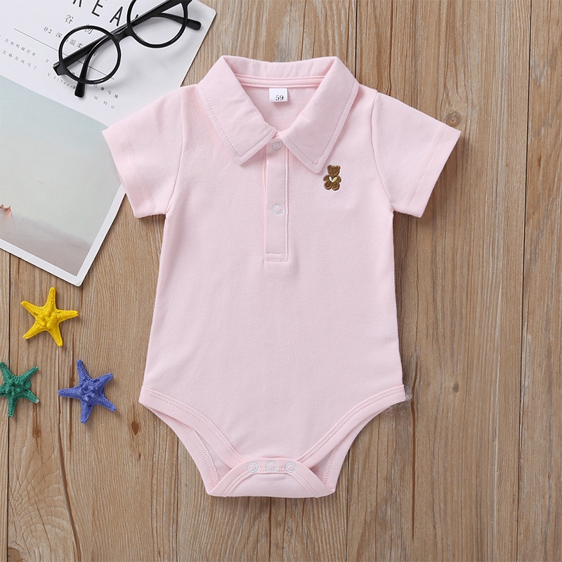 Baju bayi jumpsuit baby motif bear Polo Short Sleeved