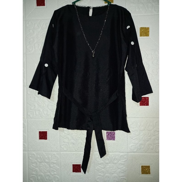 BLOUSE HITAM/ATASAN WANITA/BLOUSE WANITA HITAM