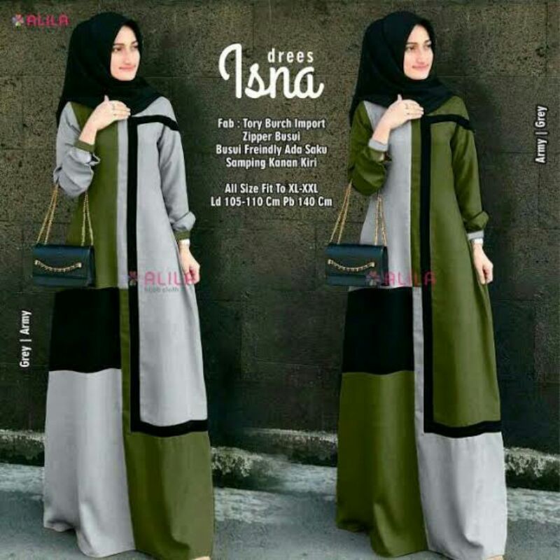 Gamis Murah Isna Dress Mosscrepe