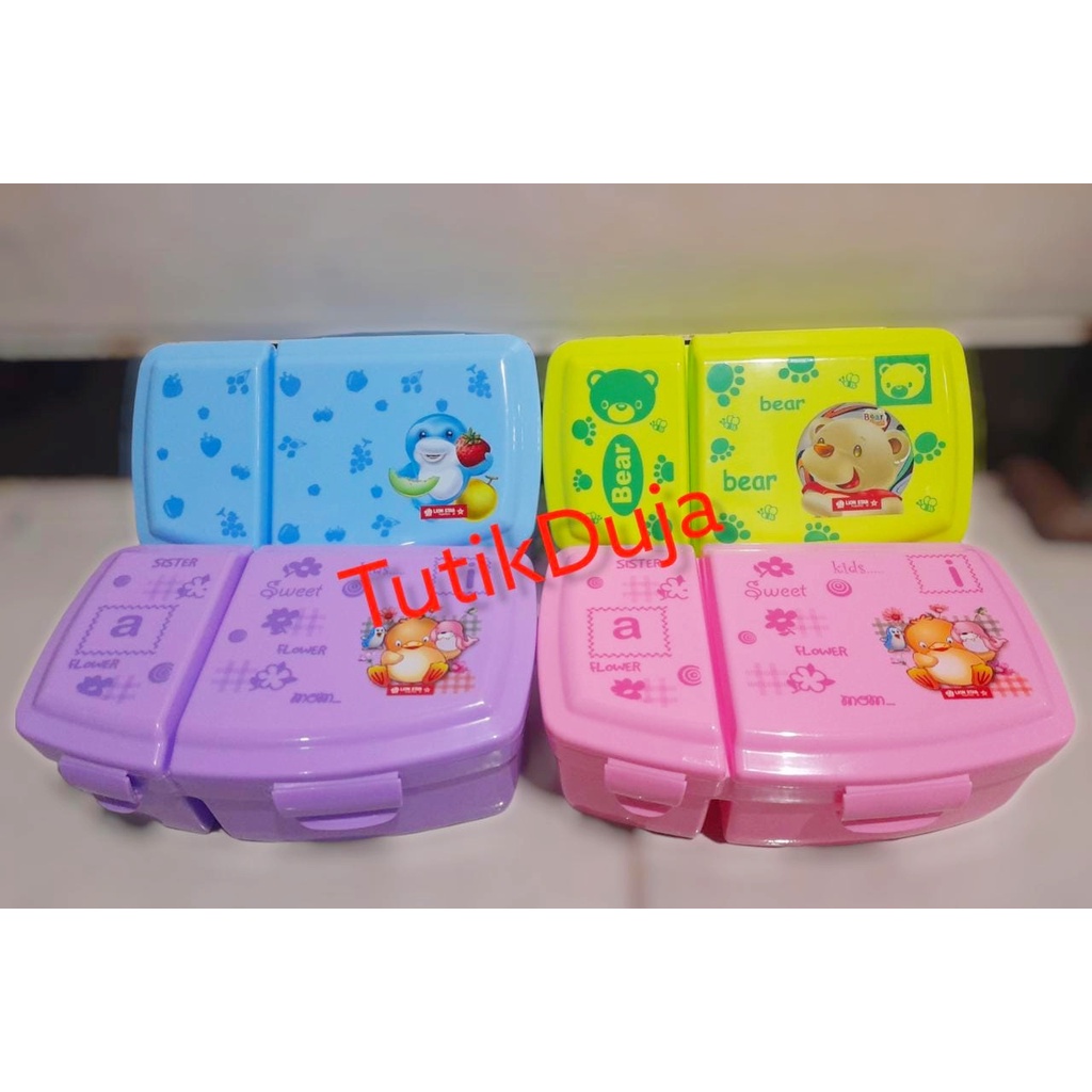 KOTAK BEKAL LUNCH BOX TEMPAT MAKAN ANAK 2 SEKAT LION STAR