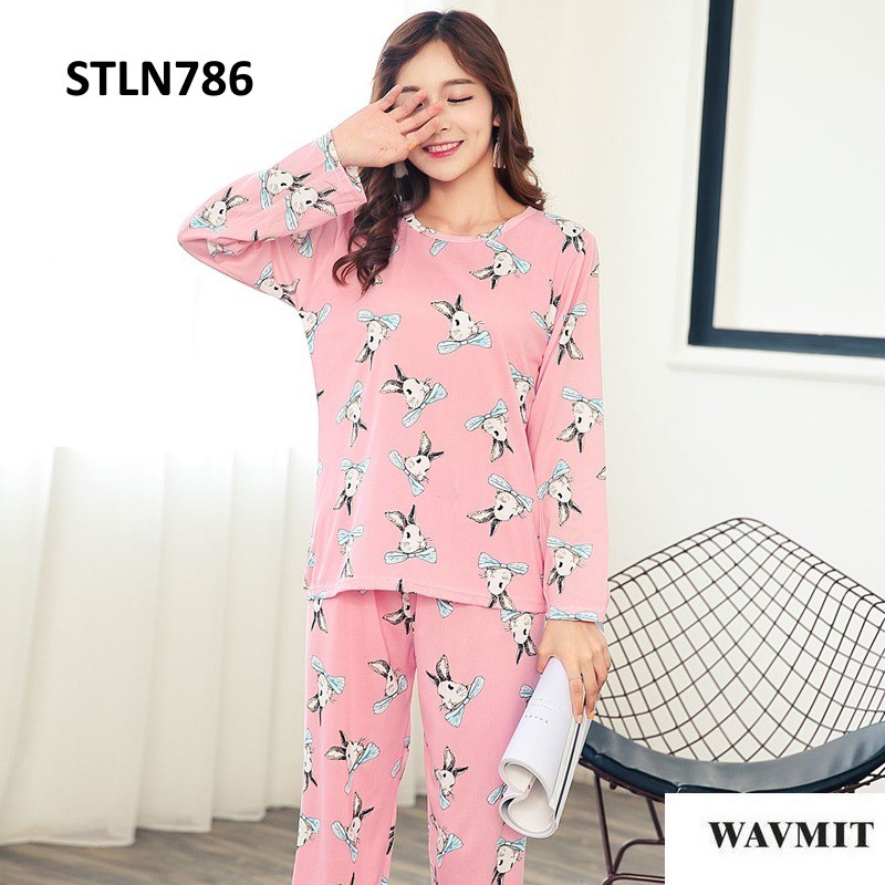 Piyama Wanita Baju Tidur Wanita Rabbit Ribbon Pink