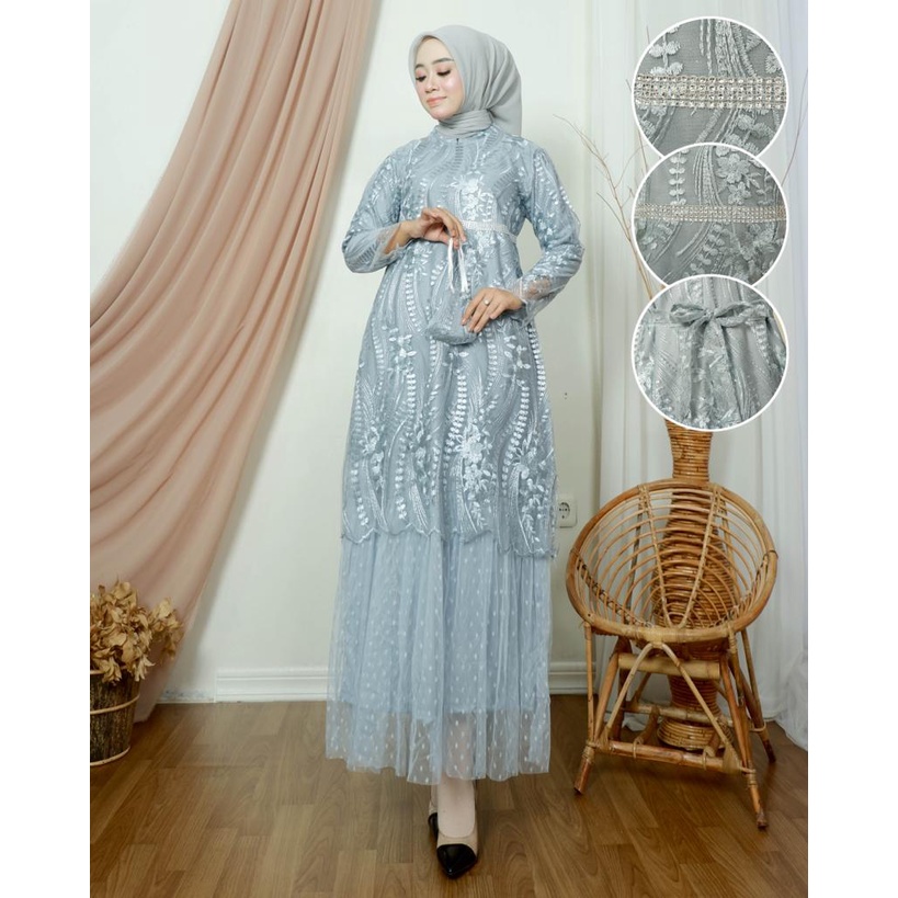 Kadai.baju / Gamis brukat tutu payet / Gamis wisuda modern / Gamis pesta wanita Size M L XL XXL