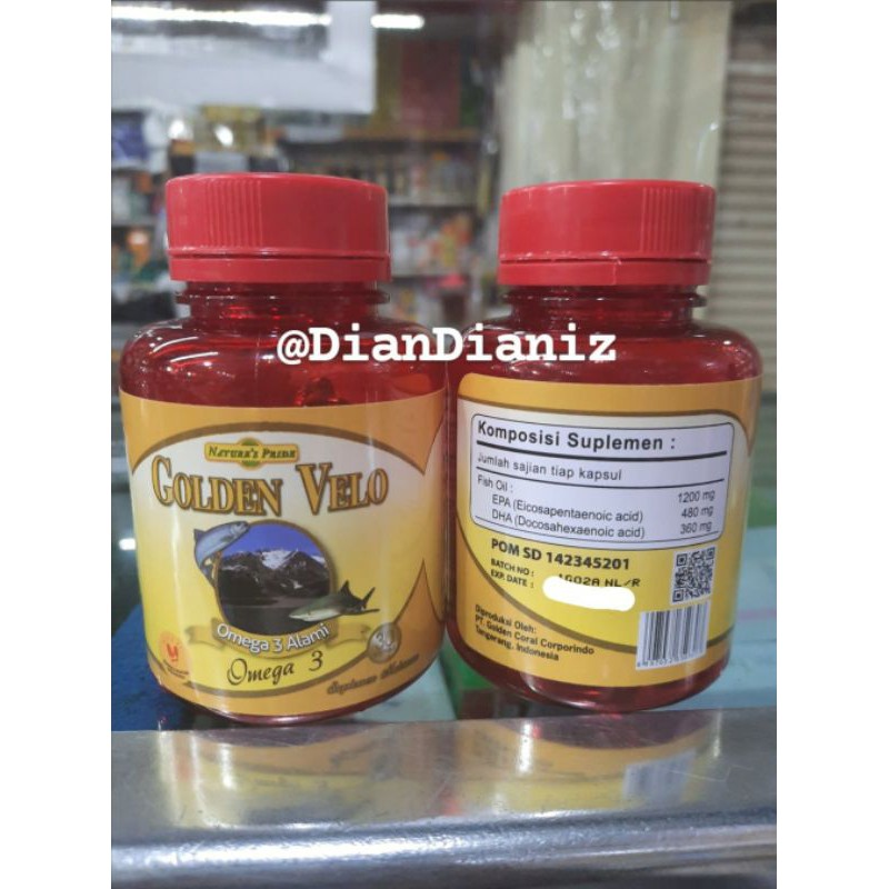 GOLDEN VELO FISH OIL 1200 MG,EPA 480 MG,DHA 360 MG ISI 30 SOFGEL
