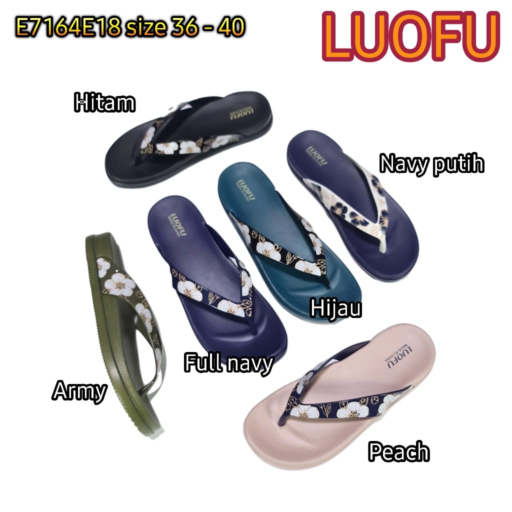 Jelly sandal wanita jepit luofu sendal japit cewek karet import E7164E18