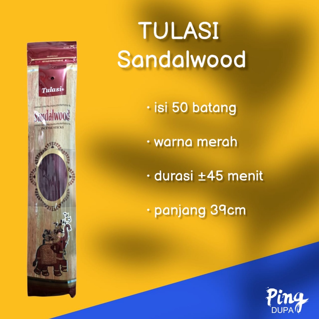 Dupa Hio Cendana Sandalwood Pounch isi 50 batang by Tulasi India