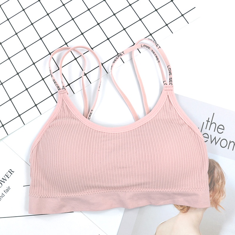 MOGYMOGY BRA533 Bra Tanpa Kawat Pakaian Dalam Wanita Polos Tali Bra Olahraga Sportbra Gym Yoga