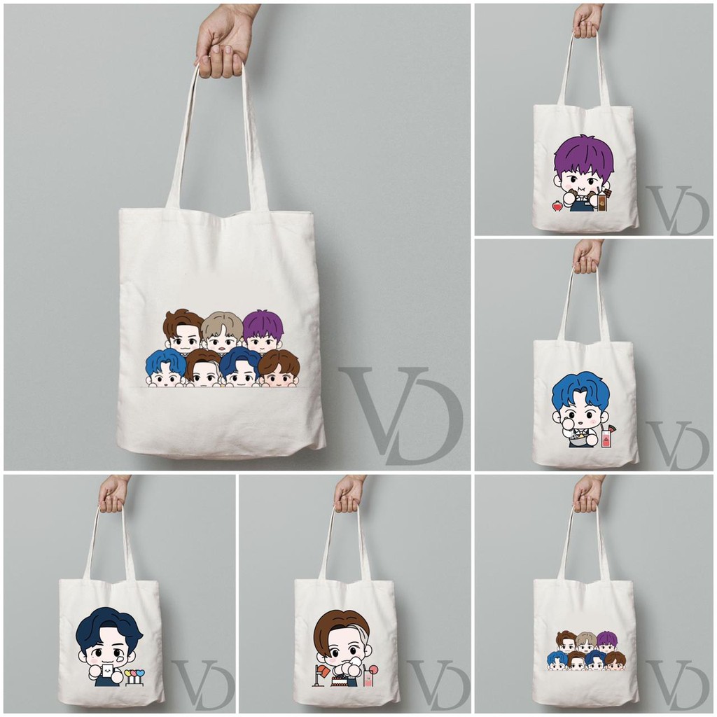 NCT DREAM /TOTE BAG BAHAN KANVAS MOTIF NCT CAFE 2021 / KPOP TOTE BAG / TAS BELANJA MOTIF KOREA