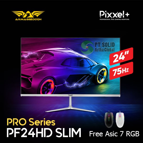 Armaggeddon Gaming Monitor Pixxel+ Pro PF24HD SLIM 24 Inch 75Hz AHVA