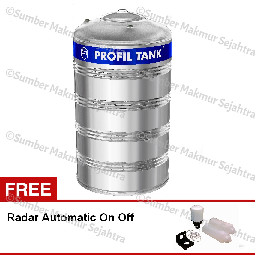 Tangki Air / Tandon Toren Profil Stainless Datar 4800 Liter - PS 8000D