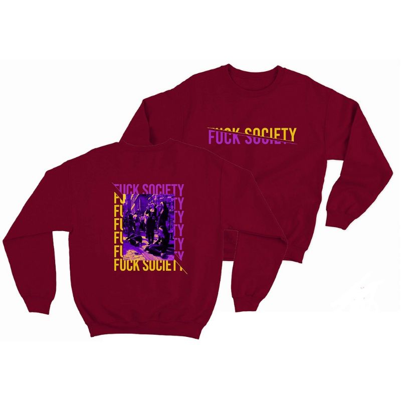 Jaket sweater crewneck pria wanita (Fuck society)