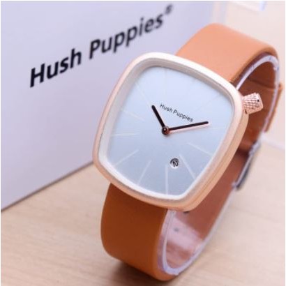 JAM TANGAN WANITA PRIA ANALOG HUSH PUPPIES FASHION SEGI KULIT TANGGAL GROSIR CASUAL COUPLE HP003