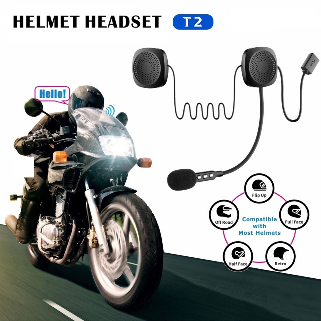 Headset Helm Bluetooth Headphone Helm Bluetooth Headset Helmet Headset Bluetooth Helm Motor-4