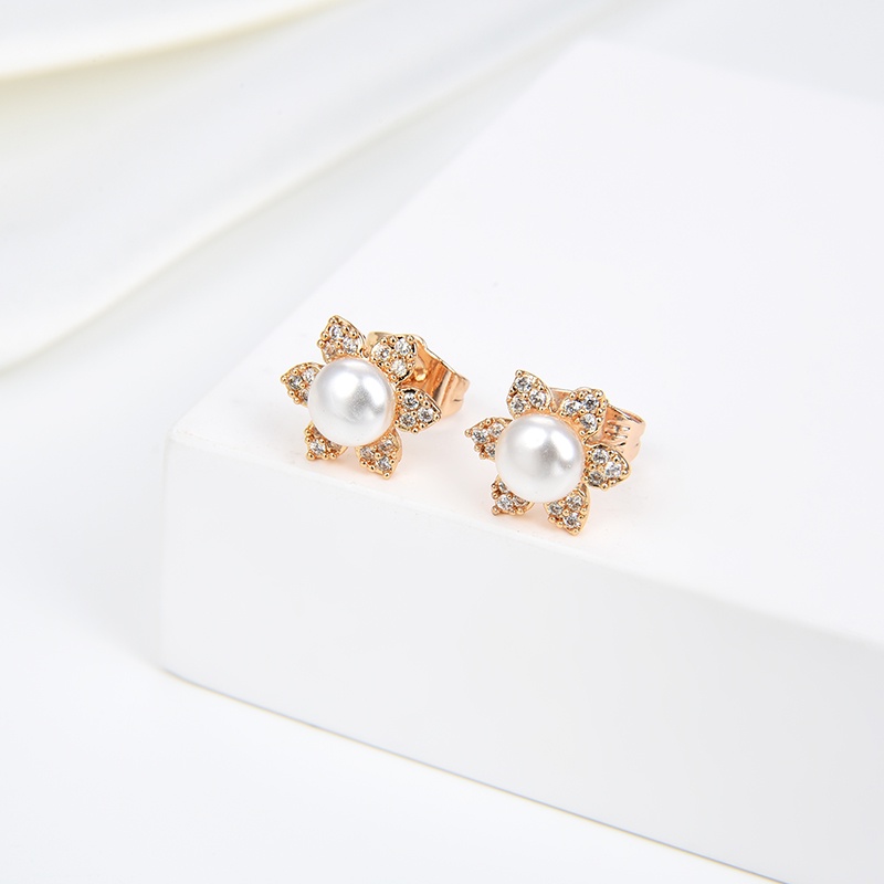 anting titanium wanita emas muda mutiara anti karat dewasa tusuk korea asli panjang dan luntur korea style selamanya dewasa 74e