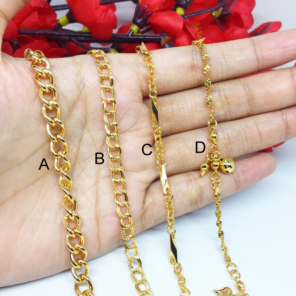 Perhiasan Xuping Premium Gelang Rantai Polos Elegan Lapis Emas - BB434