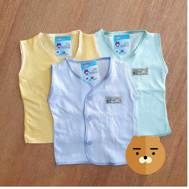 (3pcs)Baju Bayi Kensi Baby Mocha SNI/Little Boboho /Baju Bayi buntung Lembut-2