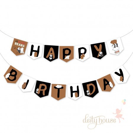 BIRTHDAY PAPER BUNTING - WE BARE BEARS