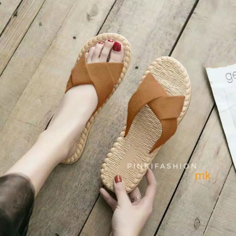 SANDAL PRES SUEDE ETNIK WANITA