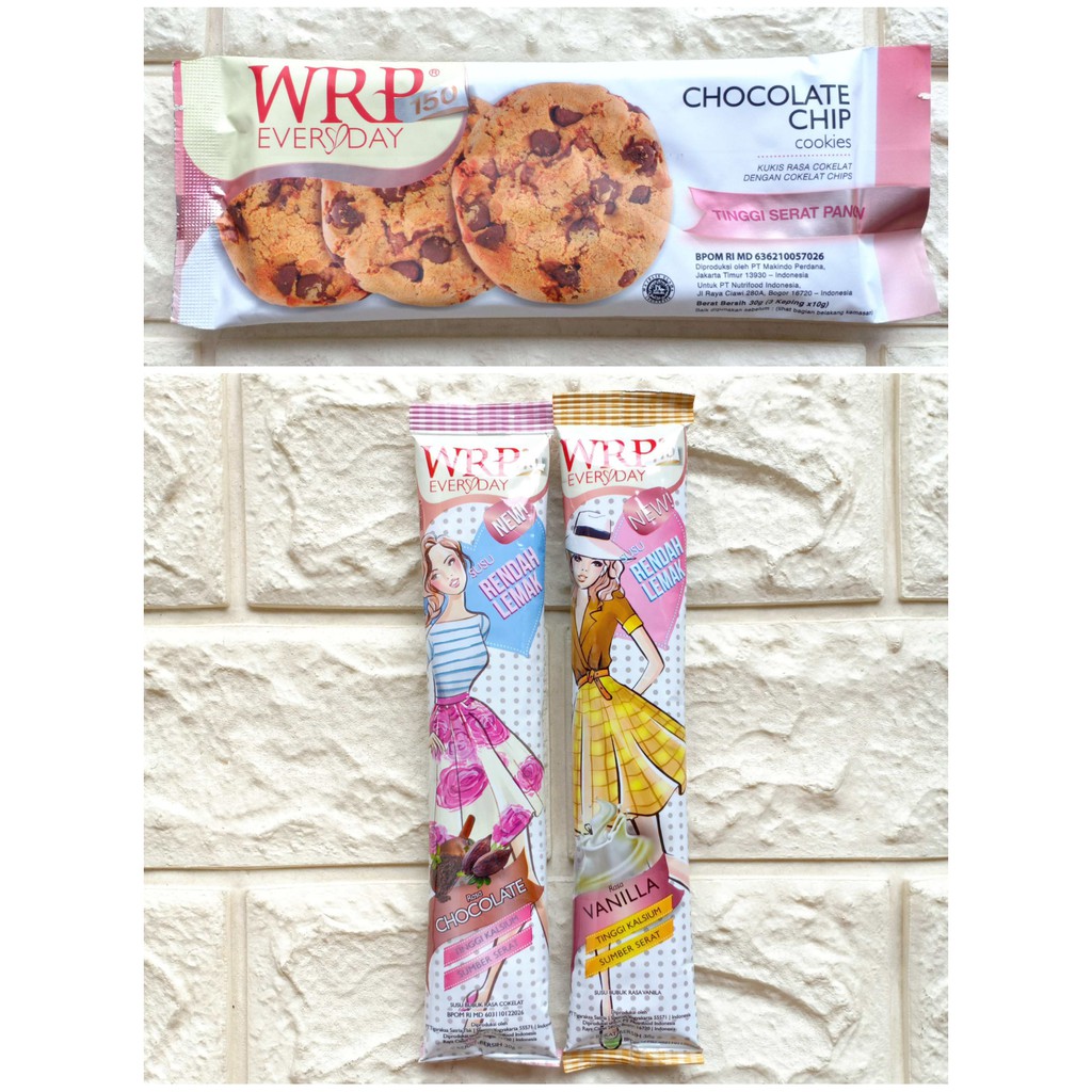 

WRP Everyday Cookies Susu Bubuk Rendah Lemak Low Fat Milk Sachet 30gr Chocolate Chip Coklat Vanilla