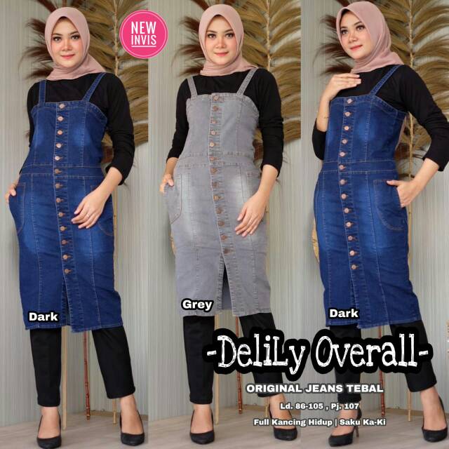 Delily Overall By Invis // Overal Jumbo // Overal Jeans Wanita //Overal Jeans Jumbo