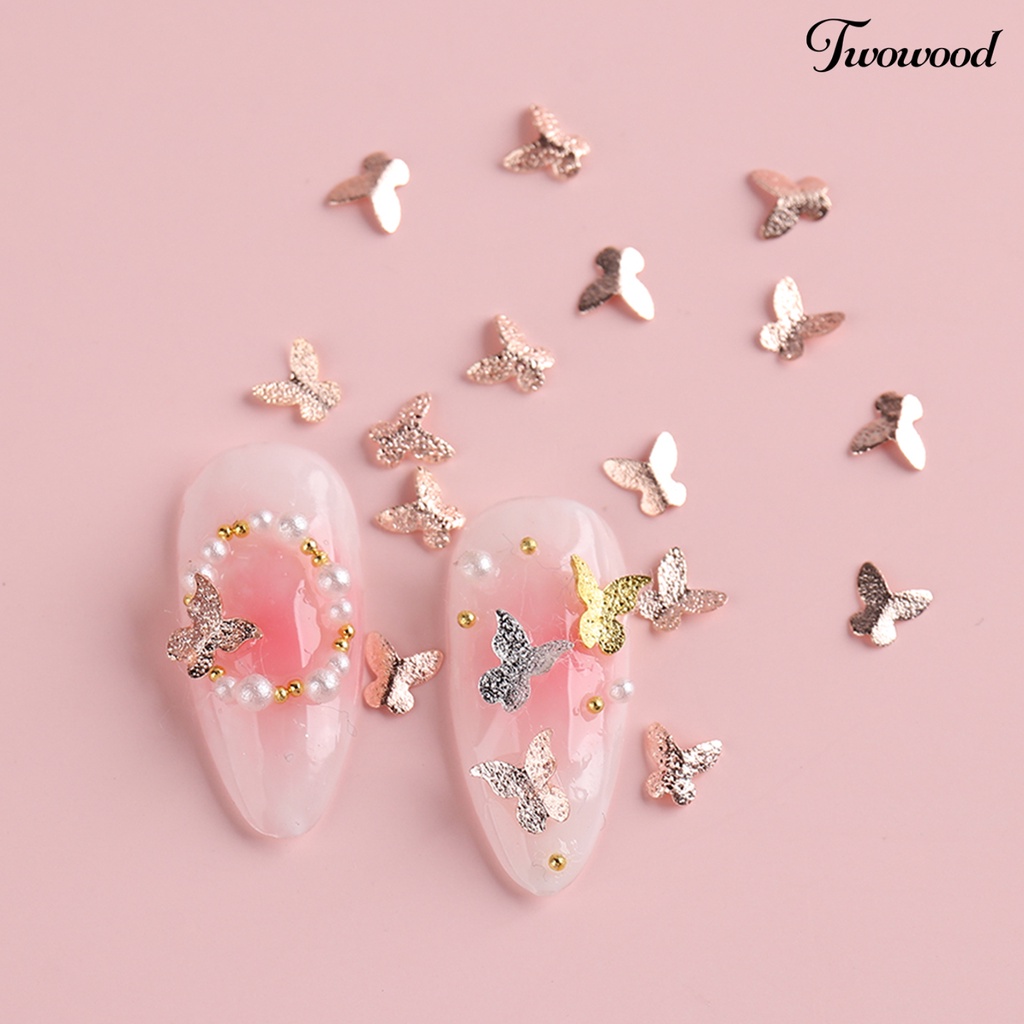 Twowood Ornamen Kupu-Kupu Bahan Metal Untuk Dekorasi Nail Art