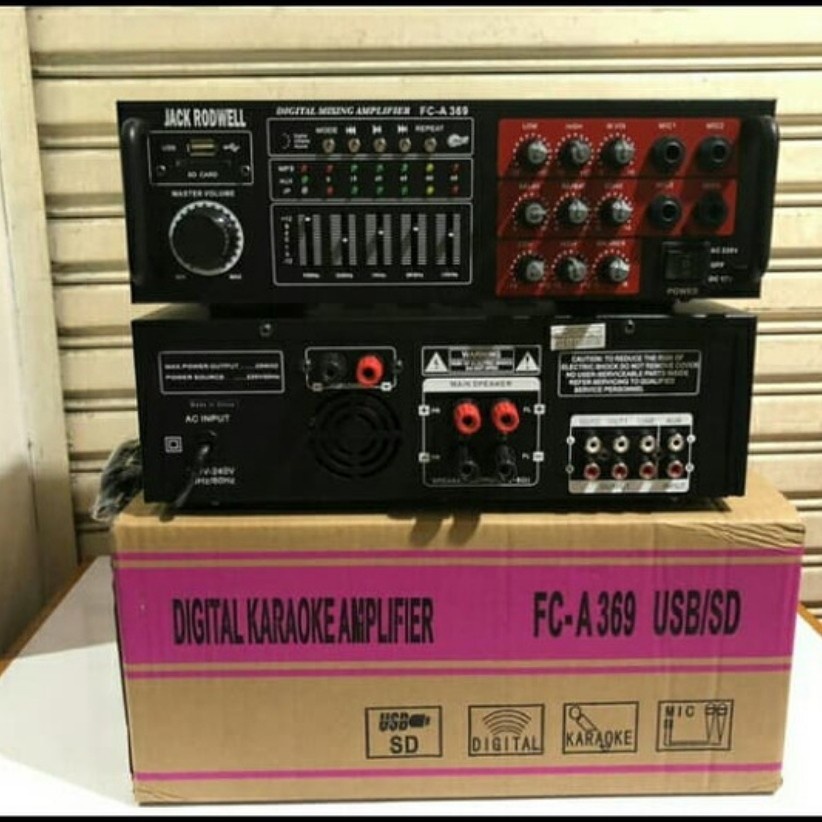 Ampli Bluetooth Audio FC 369 Power Digital Mixer