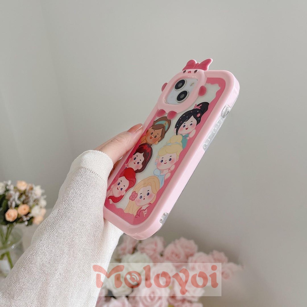 Soft Case TPU Desain Kartun Disney Princess 3D Untuk iPhone 11 14 Pro MAX XR 8Plus 7Plus 13 12 11 Pro MAX X XS MAX 6 6S 14 Plus SE 2020