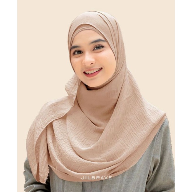 MAYSA CRINKLE PASHMINA JILBRAVE | Hijab Pashmina 200×75cm tekstur crinkle