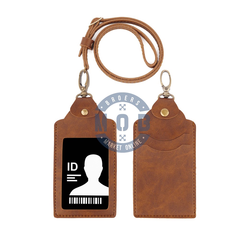 

CARD HOLDER ID CARD KALUNG HOLDER NAME TAG QUICK KULIT SOUVENIR COKLAT