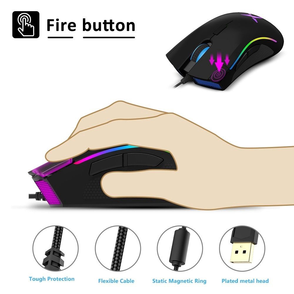 Delux M625 Pmw3360 Mouse Gaming Sensor 12000dpi 7 Tombol Programmable Dengan Backlight Rgb