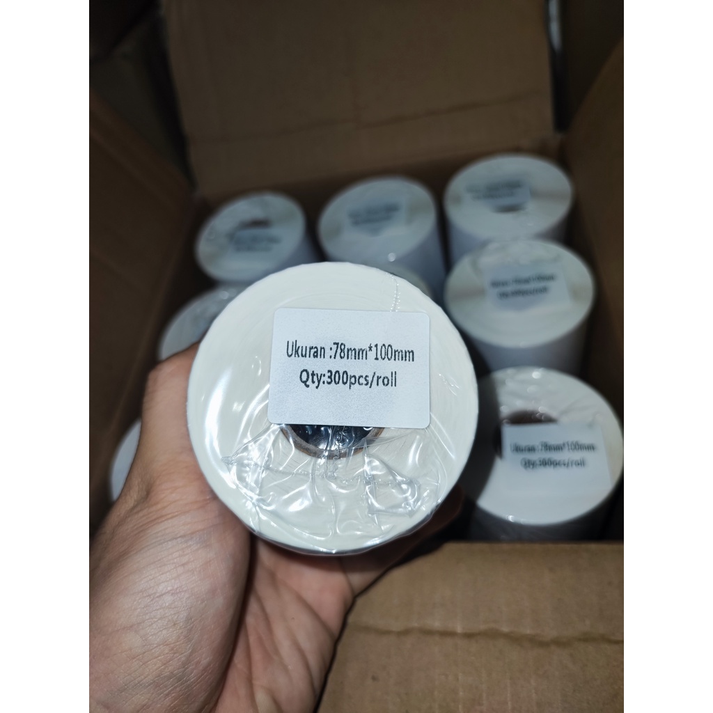 

PROMO 1 BOX, Stiker Label Barcode Thermal [78 x 100] Label Barcode Olshop Label Pengiriman 78x100 mm
