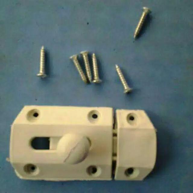 Paket 2 Pcs Kunci Slot Pintu Kamar Mandi Plastik