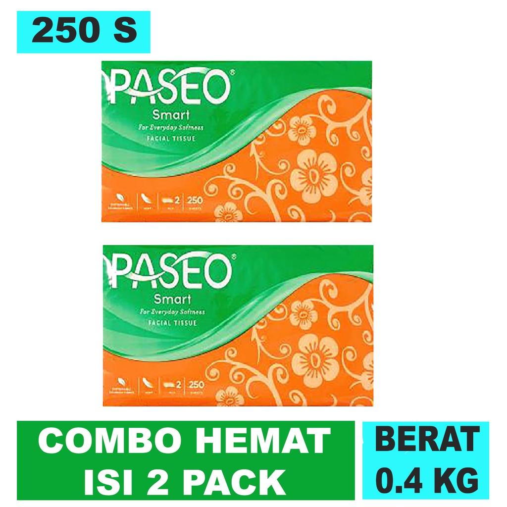 2 PCS tissue / tisu paseo smart 250 sheets facial tissue / Tissue Paseo Facial Tissue Tisu Paseo 250