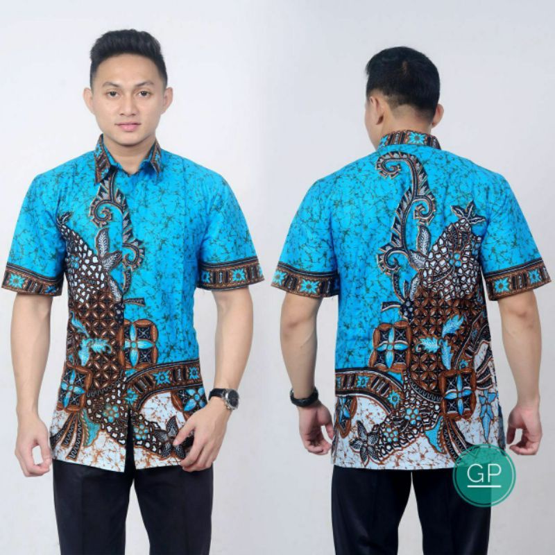 BATIK PRIA LENGAN PENDEK- ATASAN BATIK PRIA MODERN