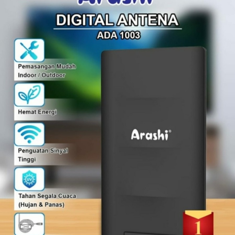 Antena Digital ARASHI ADA - 1003 Pemasangan Luar dan Dalam Ruangan