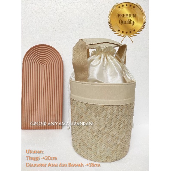 

READY Tas pandan PARCEL TABUNG GAGANG MILATI tas anyaman tas hampers tas mendong