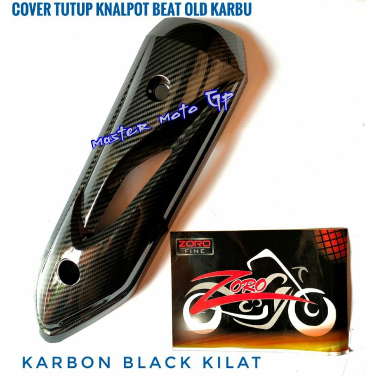 tutup kenalpot beat Carbu carbon black zoro fine - Cover kenalpot beat karbu karbon Zoro