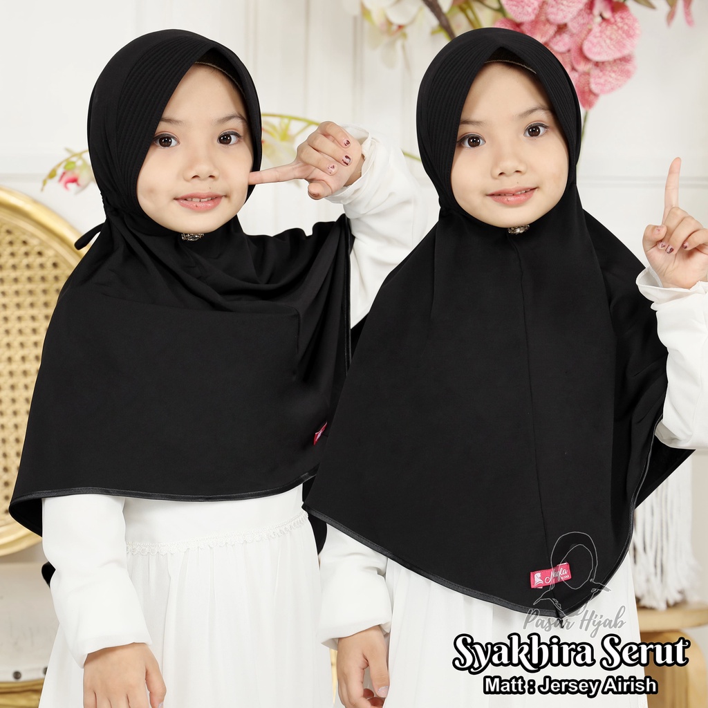 Hijab Instan Anak Bergo Syakira Serut Kerudung Anak Jersey Airis Pasar Hija'b