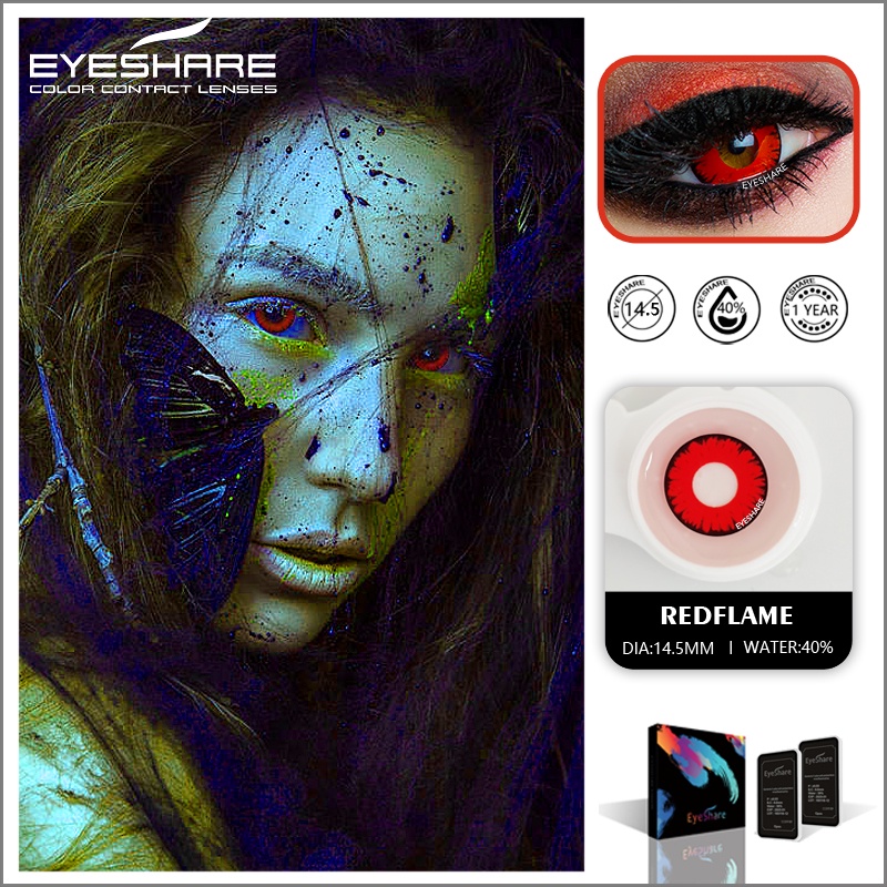 [✅COD] DIANOSAUR GREEN Softlens Mata Normal Softlens Cosplay Karakter Warna Sepasang lensa kontak berwarna softlen big eyes Halloween soflens