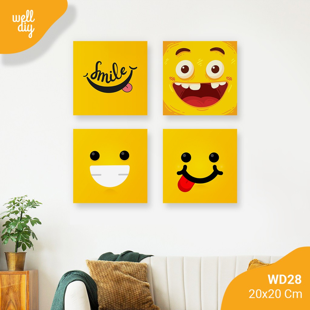 Hiasan Dinding Hiasan Kamar Wall Decor Smile Smiley Emoticon - WD28