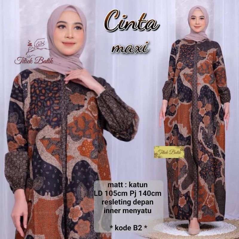 Gamis Cardy Batik Pekalongan / Cardi / Model Gamis Batik Terbaru / Model Baju Gamis Kombinasi Terbar