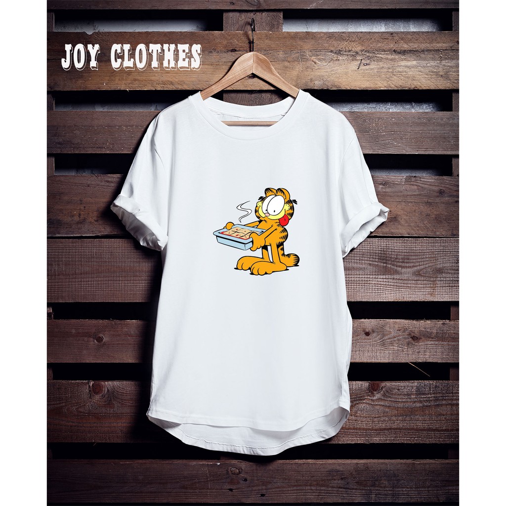 KAOS LUCU/ KAOS CARTOON GARFIELD/ GARFIELD FOOD/ KAOS UNISEX